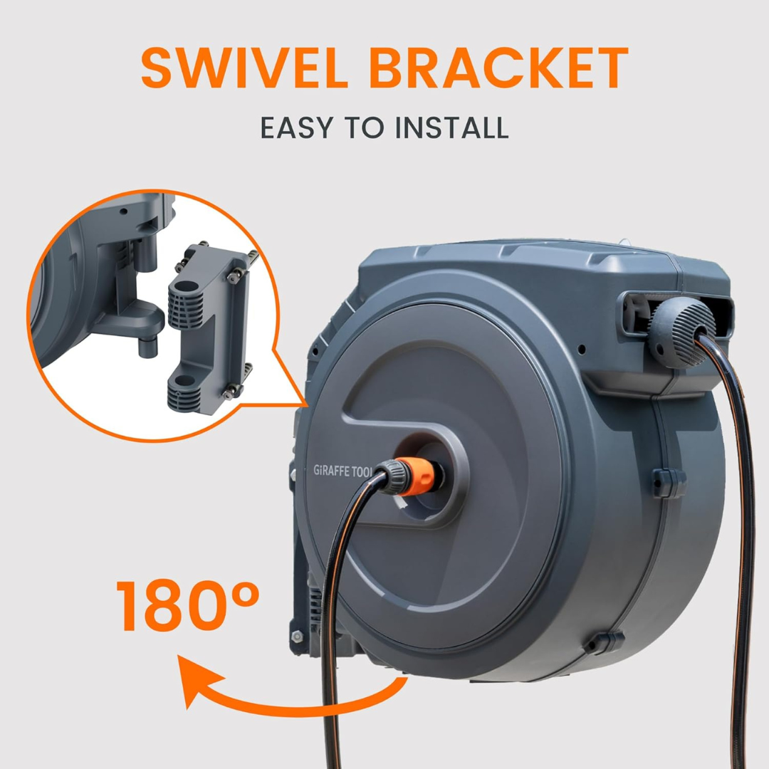 Retractable Garden Hose Reel 25m–35m (1/2in)