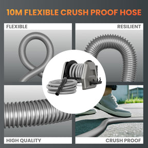 Giraffe Tools Retractable Vacuum Extension Hose Reel - 10m flexible crush proof hose