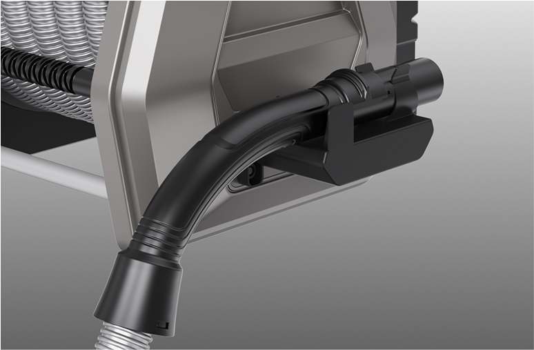 Giraffe Tools Retractable Vacuum Extension Hose Reel - Ergonomic Handle Bracket