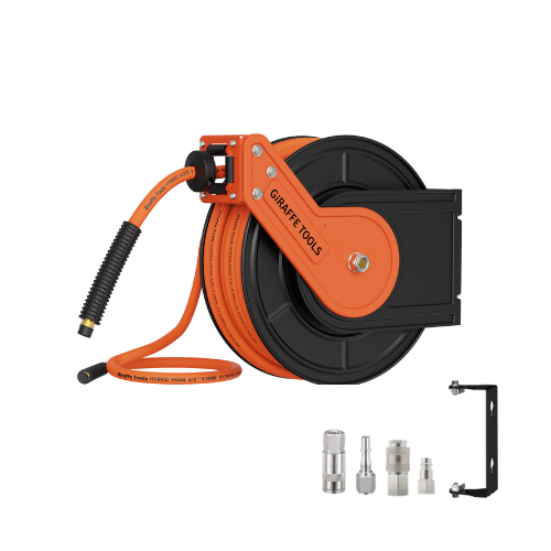 Retractable Air Hose Reel-Alloy Steel-3/8in-15m
