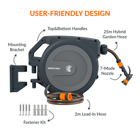 Retractable Garden Hose Reel-1/2in-25m